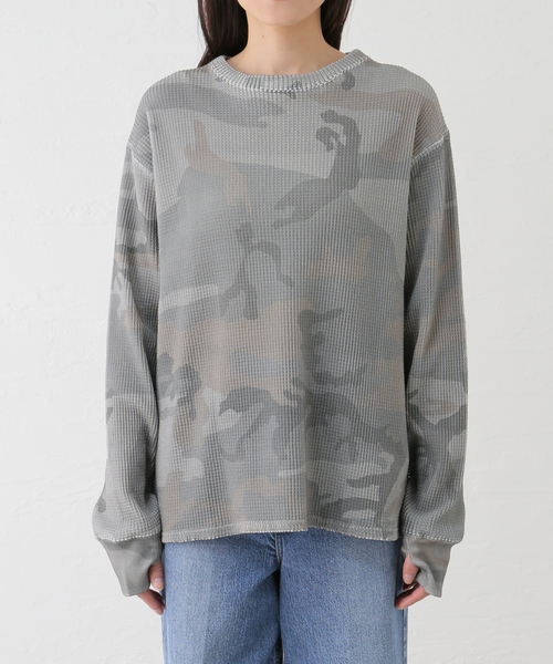 PULP ASH CAMO THARMAL サーマル カモ柄 迷彩 Lサイズ セール】アッシュカモ柄 サーマルロンTee（Tシャツ/カットソー