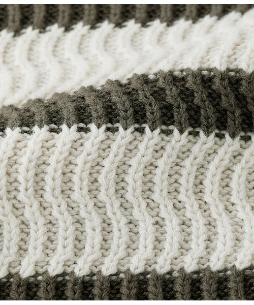 ニット セーター BLENDED COTTON 振り柄ボーダーニット レディース SIPULI ニット セーター BLENDED COTTON 振り柄ボーダーニット