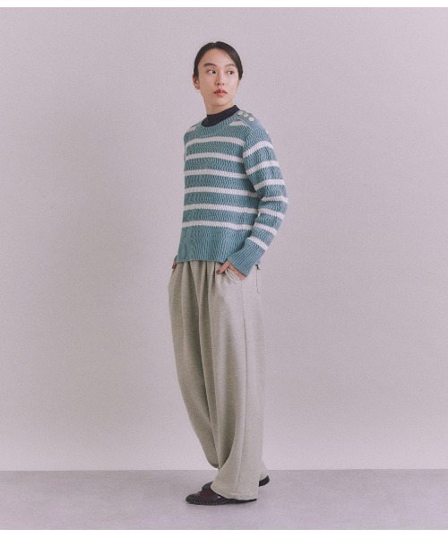 ニット セーター BLENDED COTTON 振り柄ボーダーニット レディース SIPULI ニット セーター BLENDED COTTON 振り柄ボーダーニット