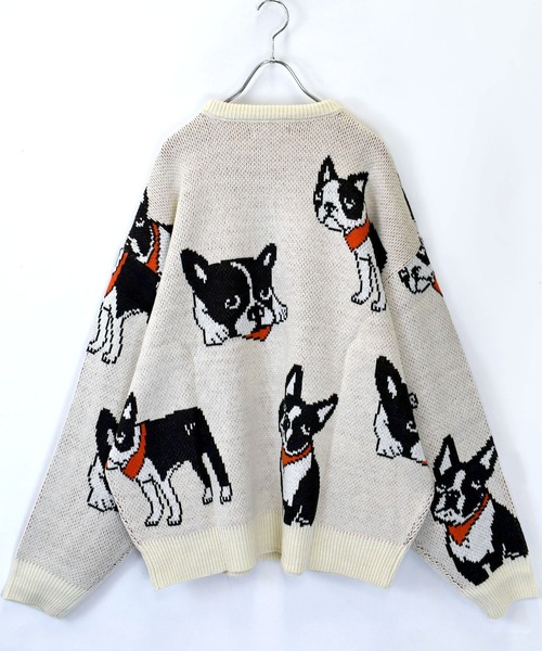 おしゃれスタ セーター ニット 「Soupy Soupy」BIG Jacquard knit