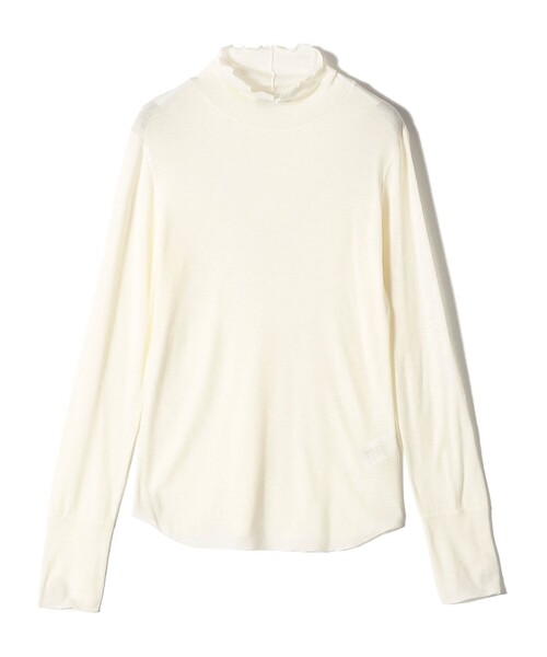 tシャツ SHIPS Primary Navy Label:ウール フライス ジャージー タートルネック レディース