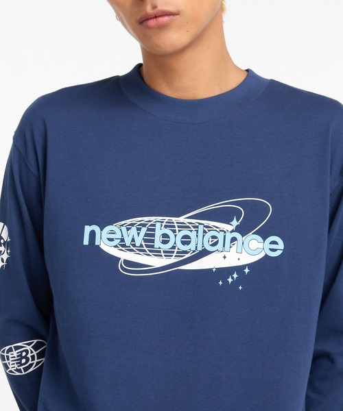 New Balance 青 長袖 Tシャツ M New Balance（ニューバランス） tシャツ ロングスリーブTシャツ メンズ