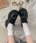 ローファー レザー調 厚底 クラシカル レース...の詳細画像5
