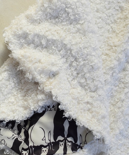 utatane ポンチョ コート プードルファーポンチョ ニコアンティーク