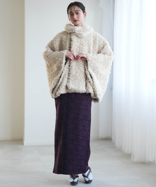 utatane ポンチョ コート プードルファーポンチョ ニコアンティーク