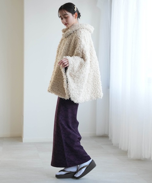 utatane ポンチョ コート プードルファーポンチョ ニコアンティーク