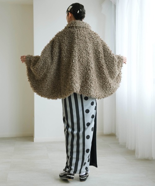 utatane ポンチョ コート プードルファーポンチョ ニコアンティーク