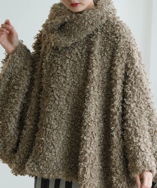 utatane ポンチョ コート プードルファーポンチョ ニコアンティーク