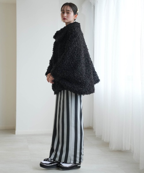 utatane ポンチョ コート プードルファーポンチョ ニコアンティーク