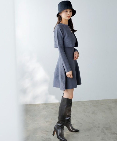新品❤️在庫ラスト　[スナイデル] スクエアネックミニワンピース グレー スクエアネックミニワンピース(ミニワンピース)｜ワンピース