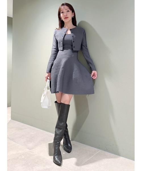 snidel スクエアネックミニワンピース ベロア SNIDEL（スナイデル）の「スクエアネックミニワンピース