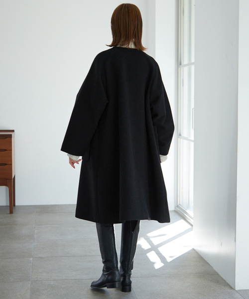 「SLOBE IENA」 ノーカラーコート 36 ベージュ レディース_画像6