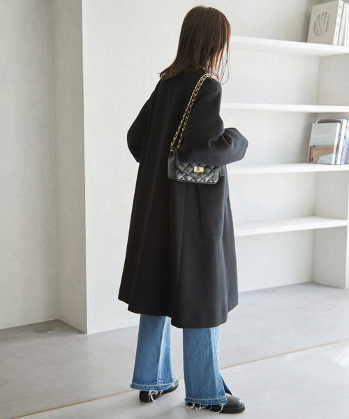 「SLOBE IENA」 ノーカラーコート 36 ベージュ レディース_画像8