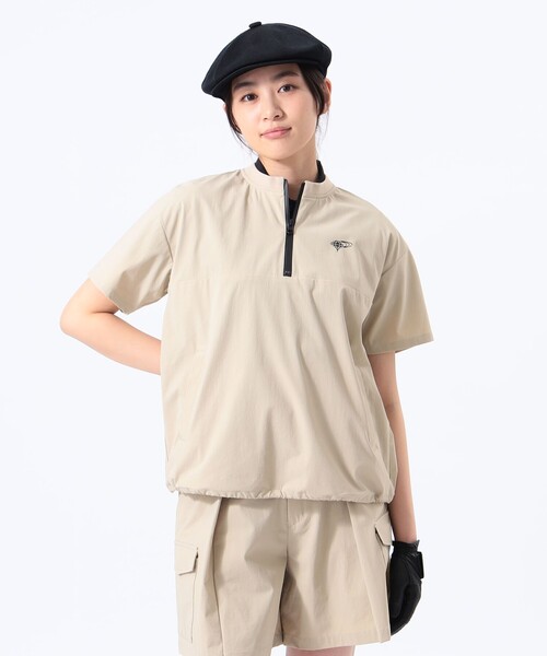 【即納！最大半額！】 GOLF BEAMS tシャツ ハーフ / LABEL 「撥水/伸縮性」ORANGE メンズウェア