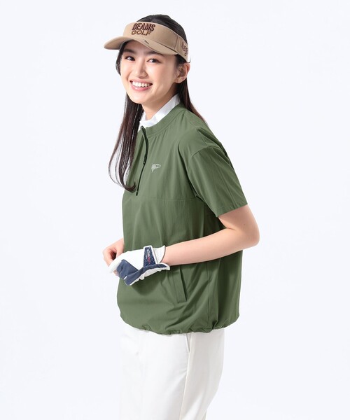 BEAMS GOLF ハーフジップポロシャツ オリーブグリーン BEAMS GOLF ハーフジップポロシャツ オリーブグリーンΩ