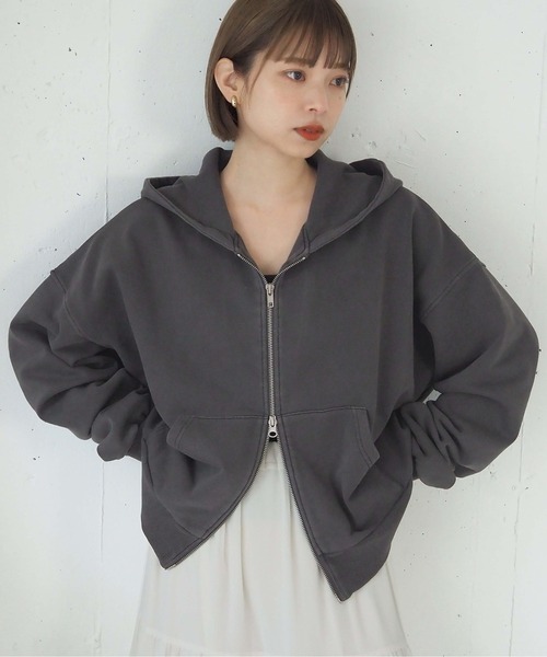 tiptop パーカー ヴィンテージ加工ダブルジップパーカー