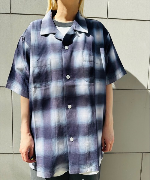 ブラウス シャツ HOUSTON / OMBRE CHECK S/S SHIRT / 41187 レディース メンズ