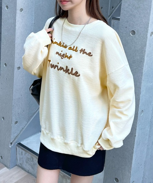 Futier Land tシャツ Twinkleロゴ刺繍ワッフルトップス