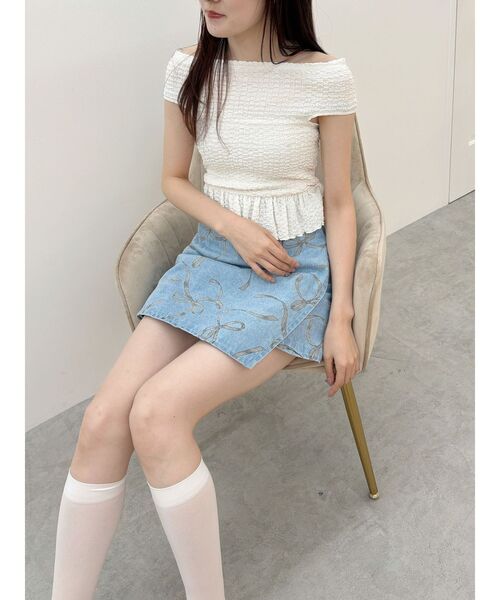 MERCURYDUO（マーキュリーデュオ） スカート リボンプリントデニム