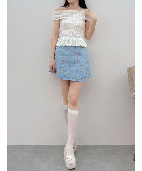 MERCURYDUO（マーキュリーデュオ） スカート リボンプリントデニム