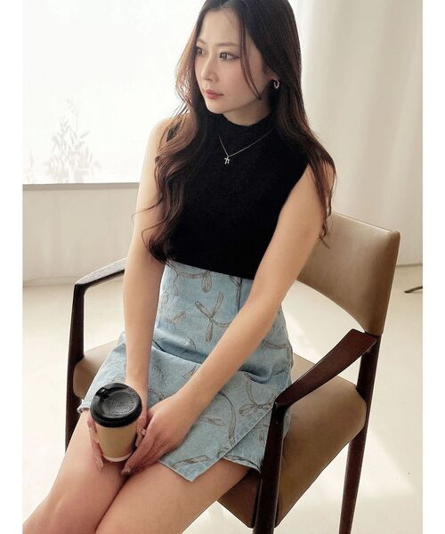 MERCURYDUO（マーキュリーデュオ） スカート リボンプリントデニム