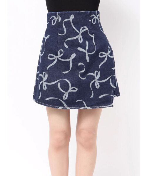 MERCURYDUO（マーキュリーデュオ） スカート リボンプリントデニム