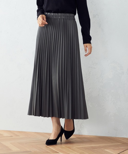 「COMME CA ISM」 プリーツスカート MEDIUM ベージュ レディース_画像4