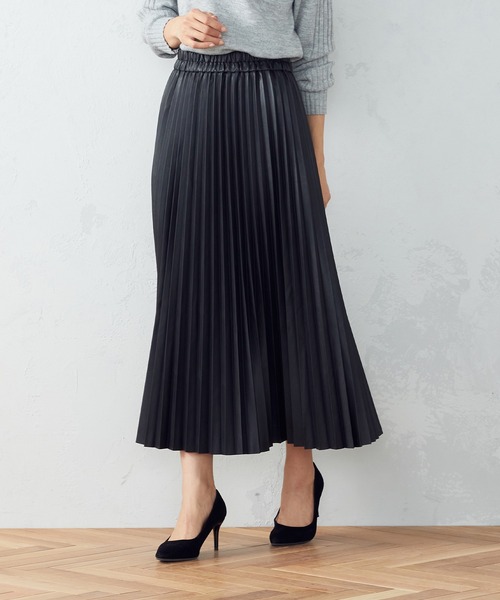 「COMME CA ISM」 プリーツスカート MEDIUM ベージュ レディース_画像6