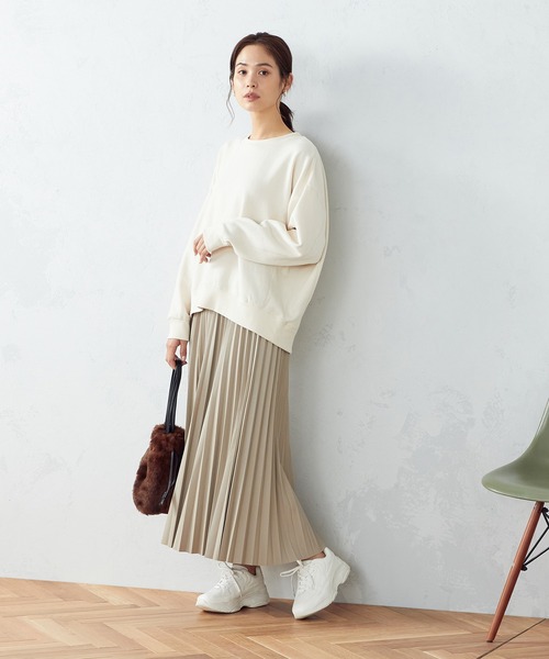 「COMME CA ISM」 プリーツスカート MEDIUM ベージュ レディース_画像7