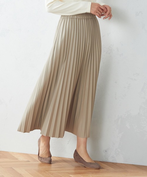 「COMME CA ISM」 プリーツスカート MEDIUM ベージュ レディース_画像8