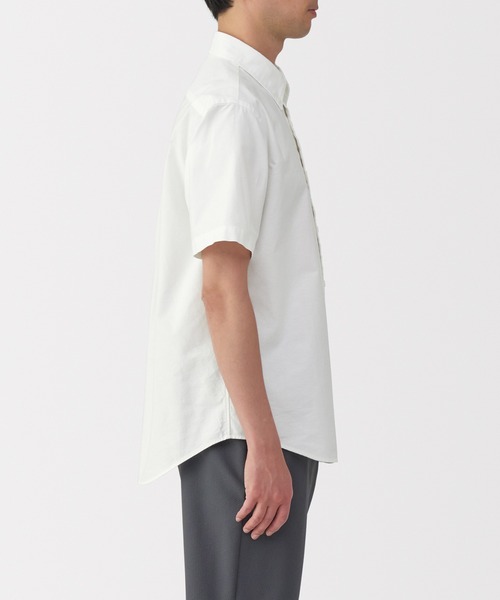 無印良品（MUJI） シャツ 紳士 洗いざらしオックスボタンダウン半袖