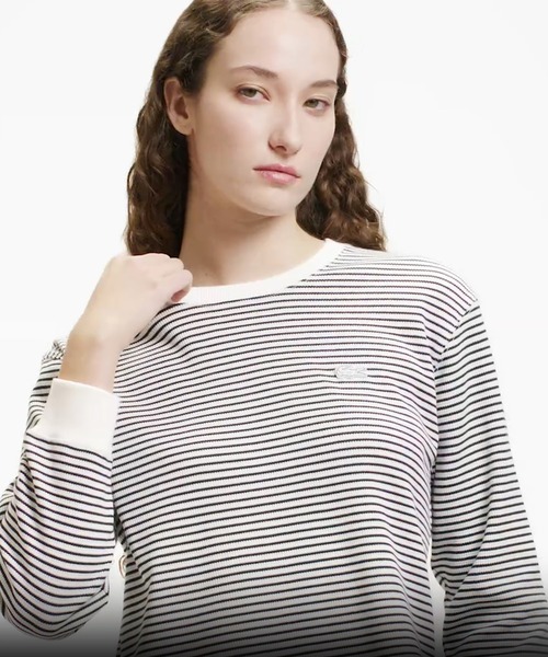 LACOSTE（ラコステ） tシャツ ラウンドヘム 配色リブカラー ワッフル