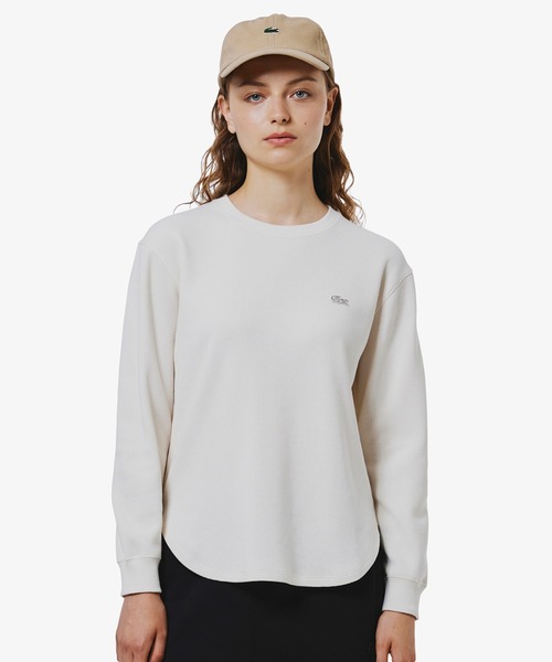 LACOSTE（ラコステ） tシャツ ラウンドヘム 配色リブカラー ワッフル