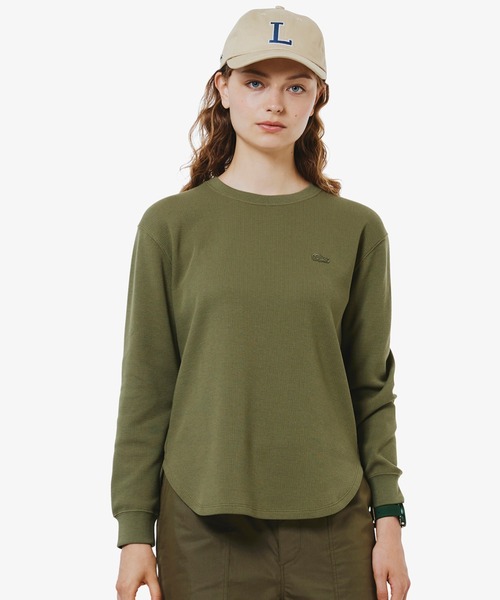 LACOSTE（ラコステ） tシャツ ラウンドヘム 配色リブカラー ワッフル
