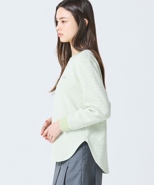 LACOSTE（ラコステ） tシャツ ラウンドヘム 配色リブカラー ワッフル
