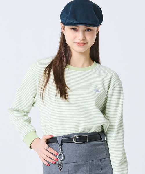 LACOSTE（ラコステ） tシャツ ラウンドヘム 配色リブカラー ワッフル