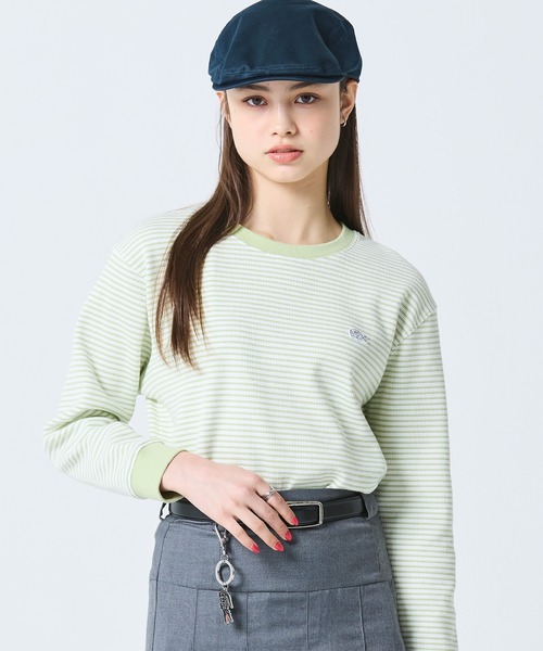 LACOSTE（ラコステ） tシャツ ラウンドヘム 配色リブカラー ワッフル