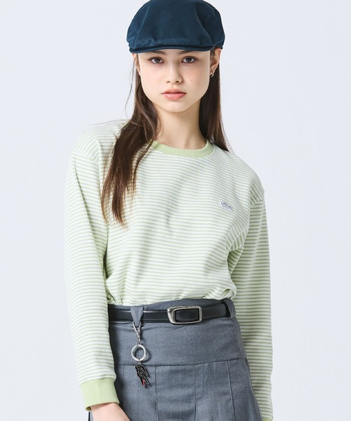 LACOSTE（ラコステ） tシャツ ラウンドヘム 配色リブカラー ワッフル