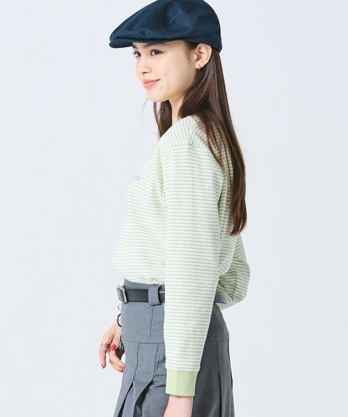 LACOSTE（ラコステ） tシャツ ラウンドヘム 配色リブカラー ワッフル