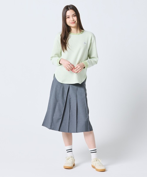 LACOSTE（ラコステ） tシャツ ラウンドヘム 配色リブカラー ワッフル