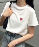 tシャツ 半袖 綿100%ハート&宇宙ワンポイ...の詳細画像5
