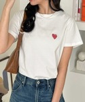 tシャツ 半袖 綿100%ハート&宇宙ワンポイ...の詳細画像4