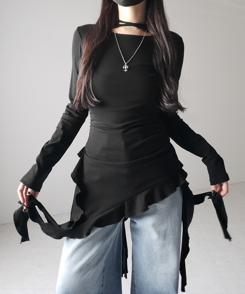 me+em select tシャツ 「 3color 」クロスチョーカーアシンメトリー