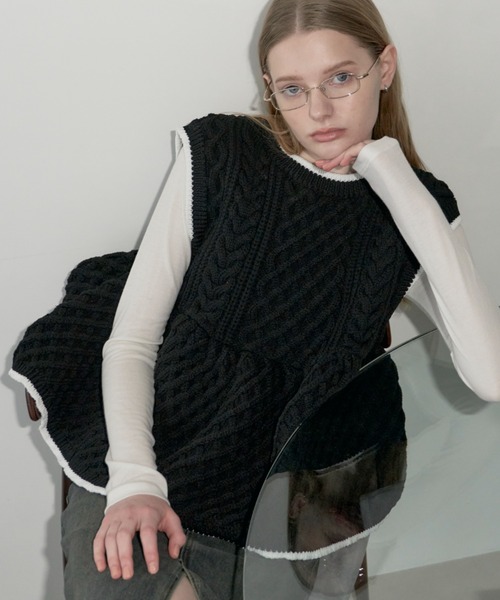 reversible knit vest / リバーシブルニットベスト（ベスト