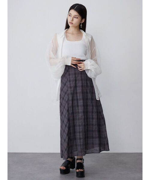 MURUA（ムルーア） ブラウス シャツ ボリュームスリーブシャイニー