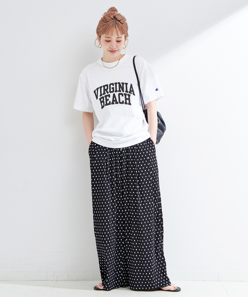 tシャツ Champion/チャンピオン 別注 スラブジャージロゴTEE レディース Champion tシャツ Champion/チャンピオン 別注 スラブジャージ