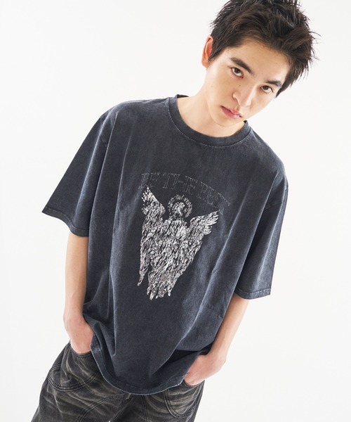逸品！　LOIS Clark ヴィンテージ　人物　Tシャツ　美品　XL 古着 90s USA製 HARLEQUIN 狼 ウルフ アニマル 全面 モノトーン