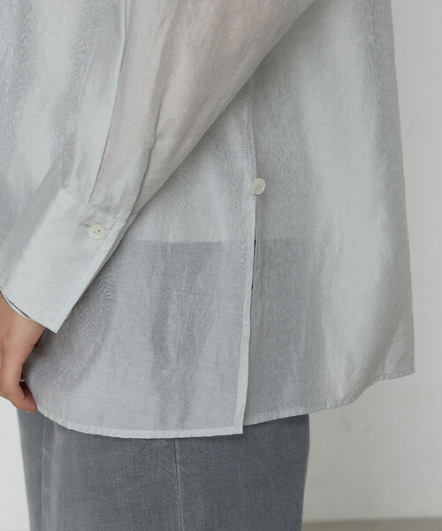 COMME CA（コムサ） ブラウス シャツ シアー キュプラシルク シャツ