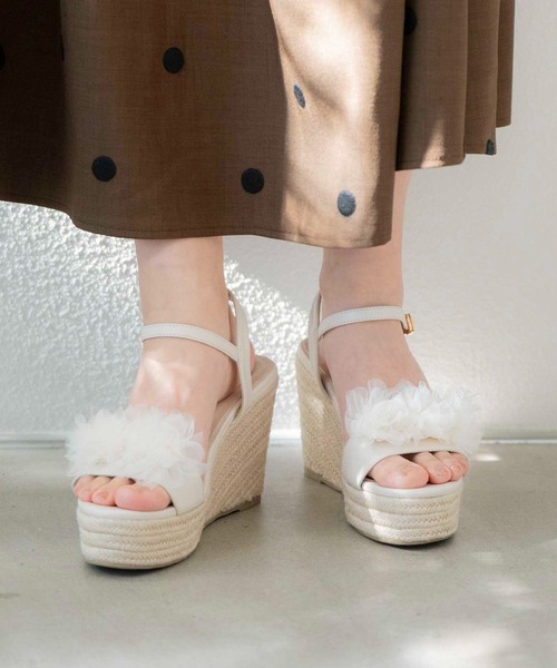 【新品】チュールフラワー２ＷＡＹジュートサンダル チュールフラワー2WAYジュートサンダル | サンダル | Noela