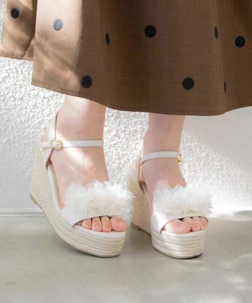 【新品】チュールフラワー２ＷＡＹジュートサンダル Noela｜チュールフラワー2WAYジュートサンダル | Rakuten